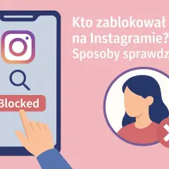 Co widzi osoba zablokowana na Instagramie? Telefon z napisem "Blocked" i ikoną profilu z krzyżykiem.