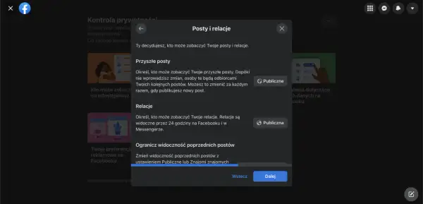 Ustawienia prywatności na Facebooku: kontrola nad tym, kto widzi Twoje posty i relacje. Możesz zarządzać widocznością przyszłych i poprzednich publikacji.