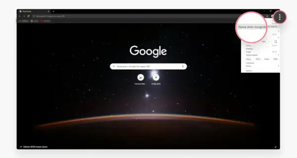 Nowe okno incognito w Chrome. Przeglądaj sieć anonimowo, bez zapisywania historii.